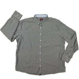 UNTUCKit Men's Navy White Gingham Check Long Sleeve Dress Shirt Size 3XLC Tall‎